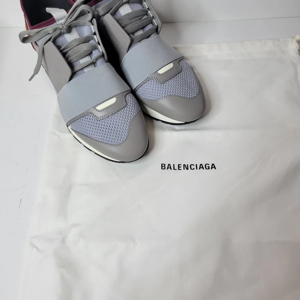 Balenciaga Grey/Burgundy Tess S Gomma Sneaker NIB size 8 / 38 - Picture 4 of 7